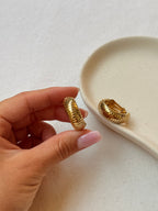 Pendientes vintage - Criollas estriadas doradas