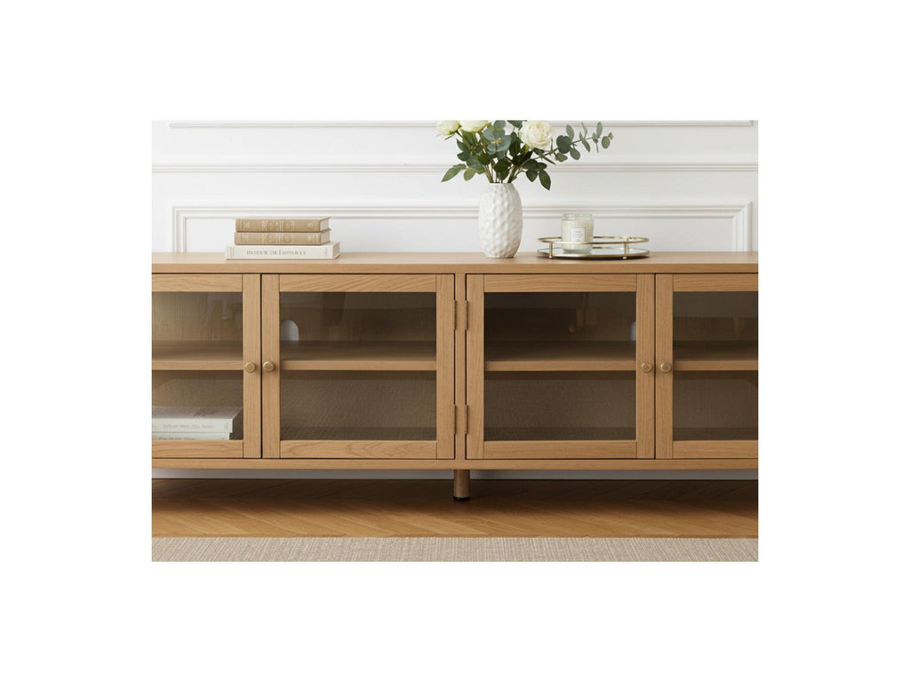Carmen - 4-Door TV Unit - Solid Oak Veneer