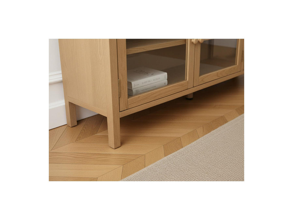 Carmen - 4-Door TV Unit - Solid Oak Veneer