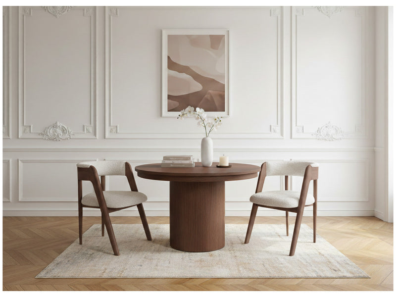 Prado - Table À Manger Ronde Extensible 110 À 210 Cm - Placage Chêne Massif