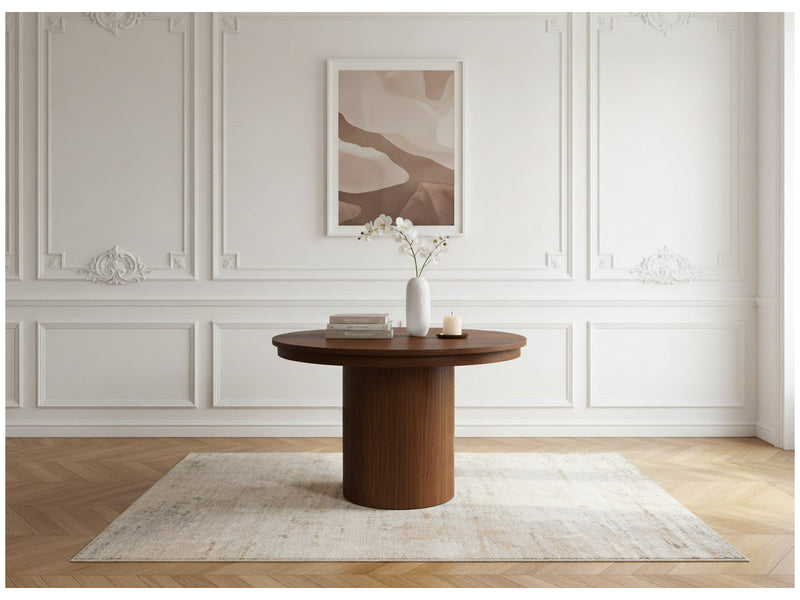 Prado - Table À Manger Ronde Extensible 110 À 210 Cm - Placage Chêne Massif