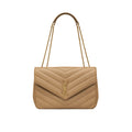 Saint Laurent - Sac Bandoulière Loulou Large - Femme - Beige