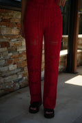 Pantalon Crochet Louna - Rouge