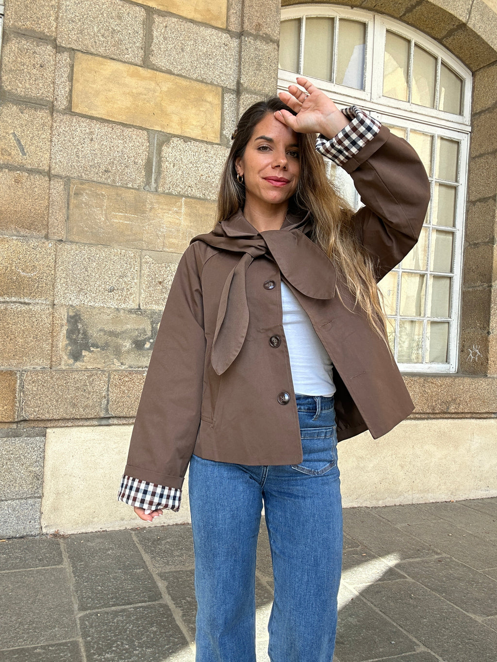 Veste à capuche amovible Garance chocolat