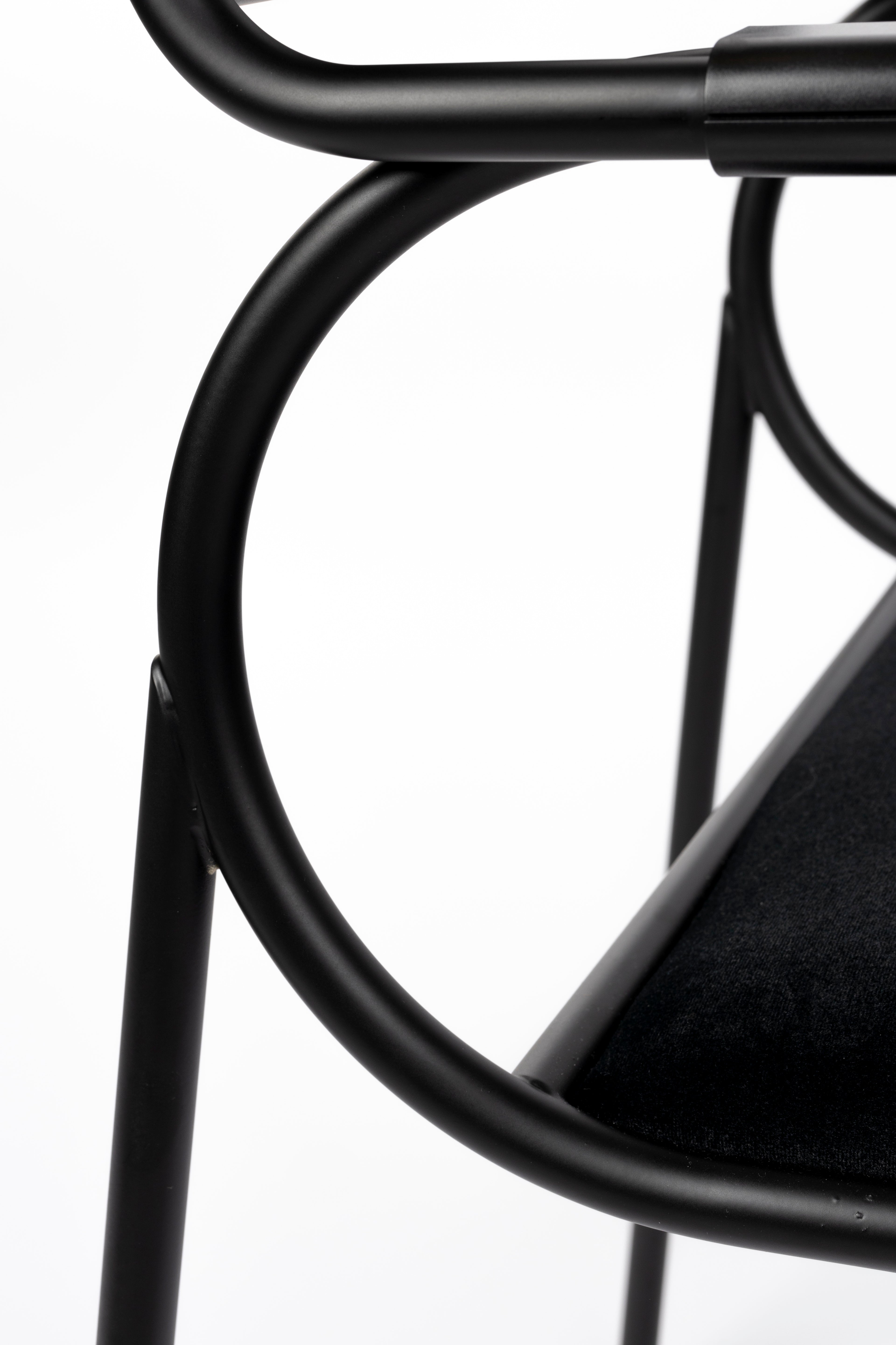 Alba - Dining Room Armchair - Fabric - Black/Black