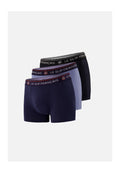 Set Di 3 Boxer In Cotone - Marine Bleu Jean Noir