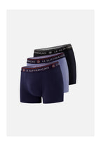Set Di 3 Boxer In Cotone - Marine Bleu Jean Noir