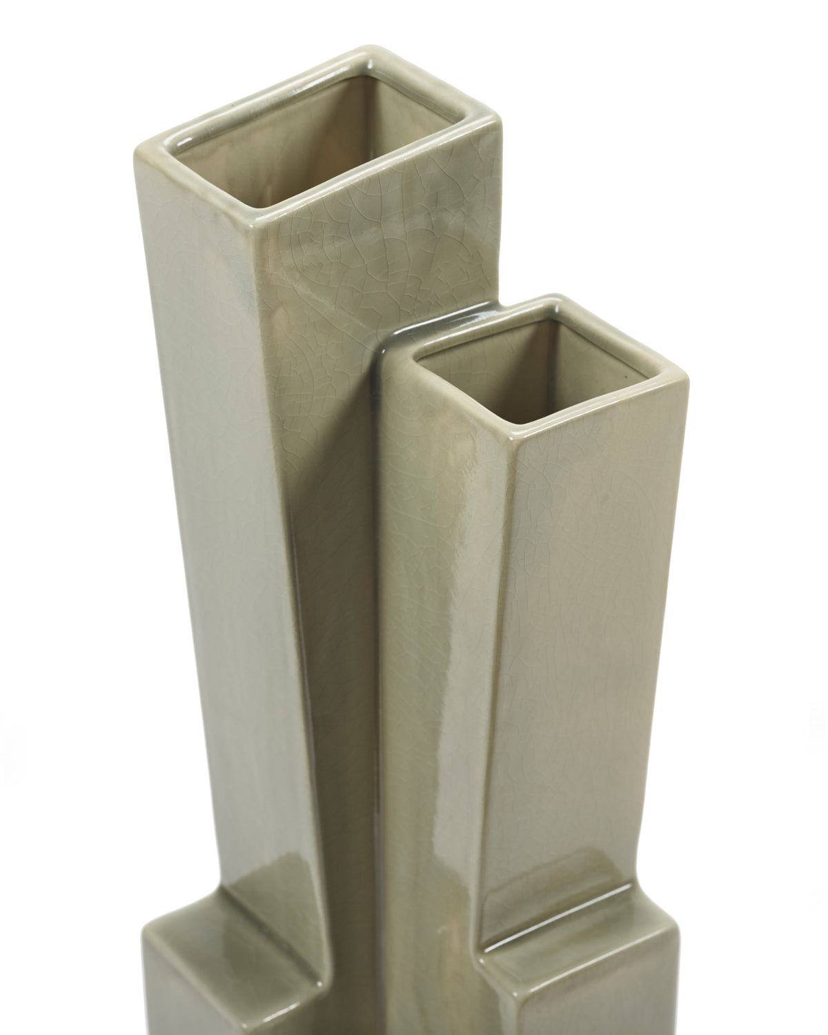Sculptural Confluence Part 1 Bebop - Vase °7 - Grès - Vert Clair