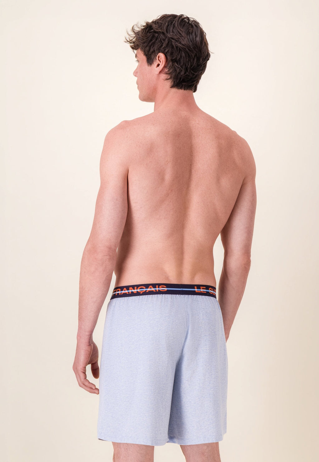 Invincible Short Cotton Pyjama Bottoms - Marl Sky Blue