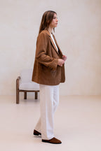 Le Thibaud Suede Jacket - Camel Brown