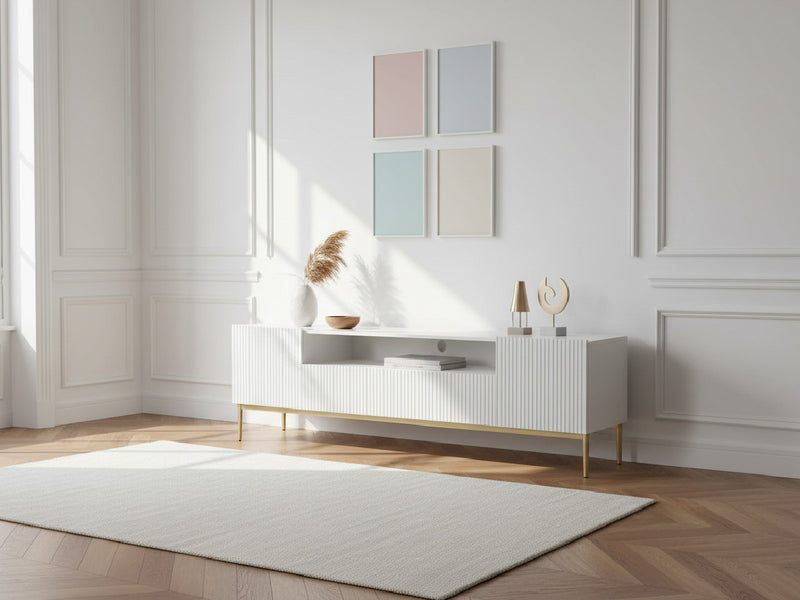 Kasha - Mueble TV con nicho - Patas doradas