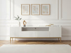 Kasha - TV Unit with Open Compartment - Gold Legs