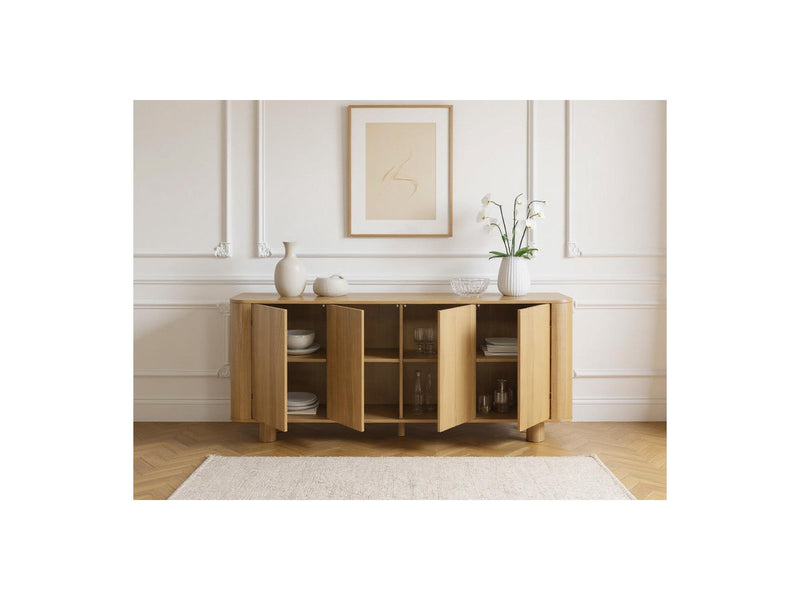 Conjunto Con Aparador + Mueble TV - Malo - Chapa De Roble Macizo