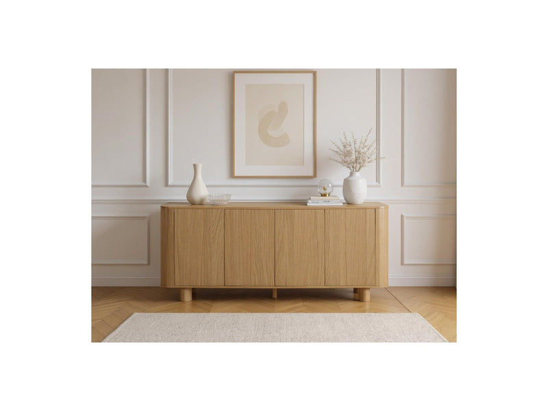 Conjunto Con Aparador + Mueble TV - Malo - Chapa De Roble Macizo