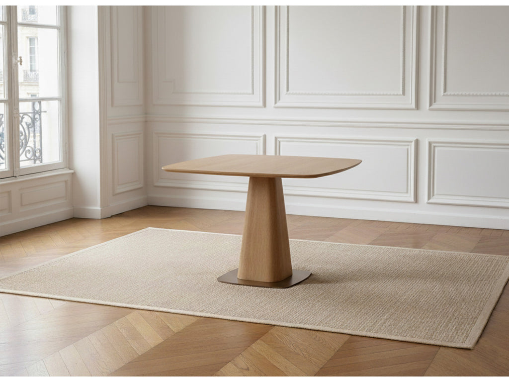 Noa - Table À Manger Carrée 120 Cm Placage Chêne