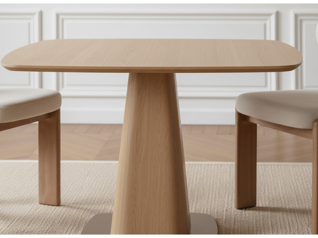 Noa - Table À Manger Carrée 120 Cm Placage Chêne