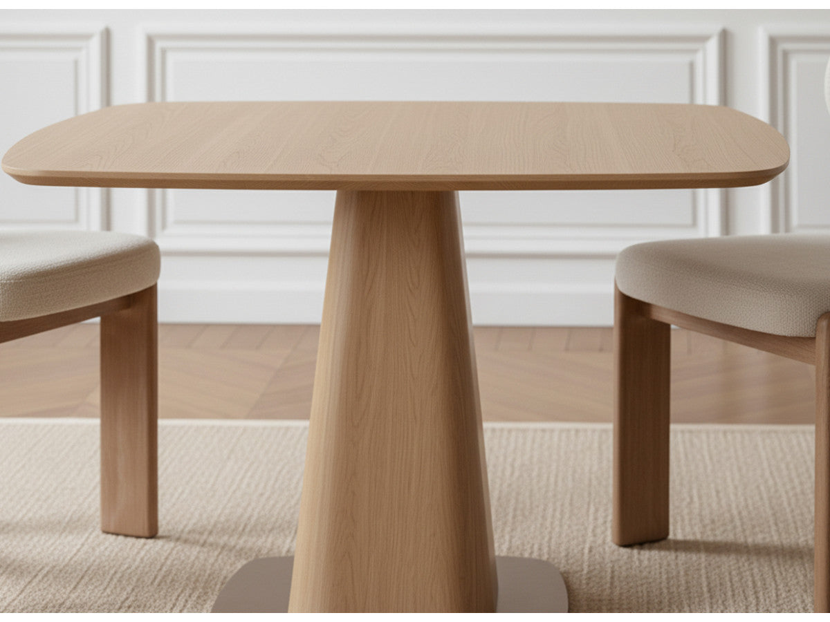 Noa - Table À Manger Carrée 120 Cm Placage Chêne