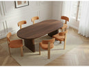 Ensemble Pablo Avec Table À Manger Ovale Placage Noyer + Chaises Tanya Tissu Texturé - Lot De 6 Chaises