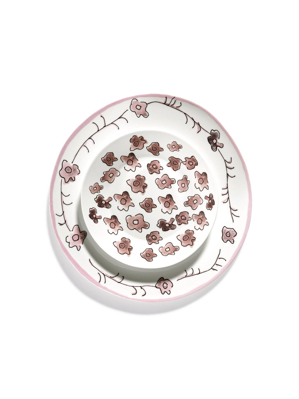 Midnight Flowers - Lot De 2 Assiettes - L - Porcelaine Bone China - Foncé Viola
