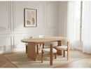Pablo - Set - With Oval Walnut Veneer Dining Table + Tanya Textured Fabric Chairs - Set of 4 Chairs