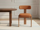Ensemble Pablo Avec Table À Manger Ovale Placage Noyer + Chaises Tanya Tissu Texturé - Lot De 6 Chaises