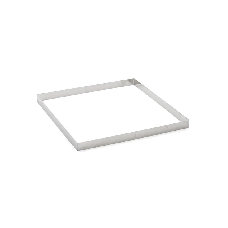 Cercle À Tarte Carré Inox Bord Droit 28X24Cm H2Cm