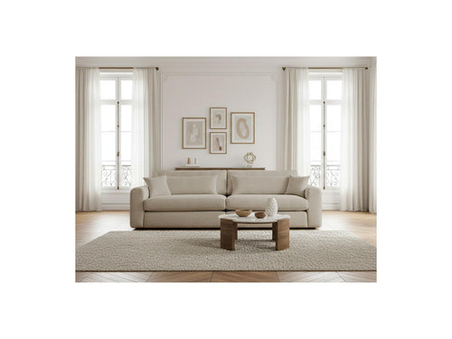 Canapé Droit Fixe 3 Places - Belmont - Tissu Bouclette