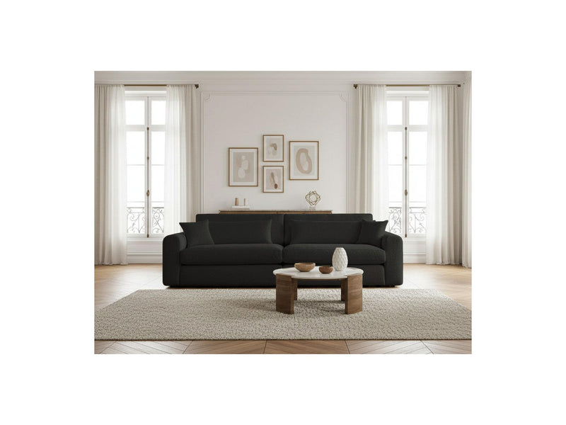 Canapé Droit Fixe 3 Places - Belmont - Tissu Bouclette