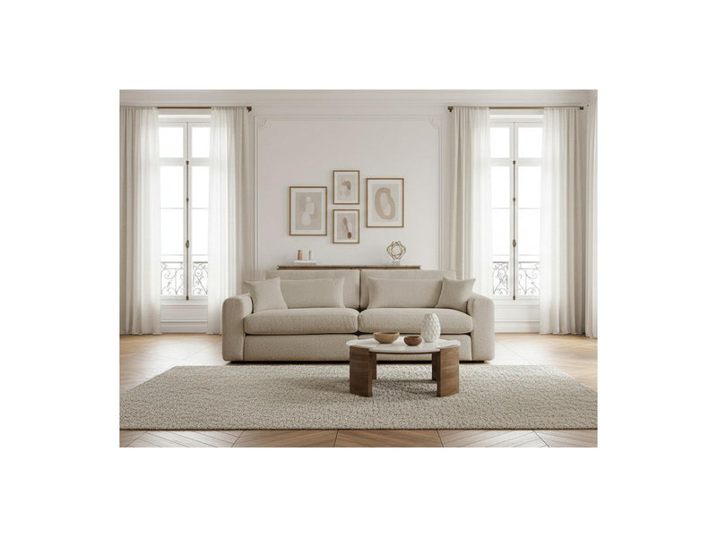 Canapé Droit Fixe 2 Places - Belmont - Tissu Bouclette