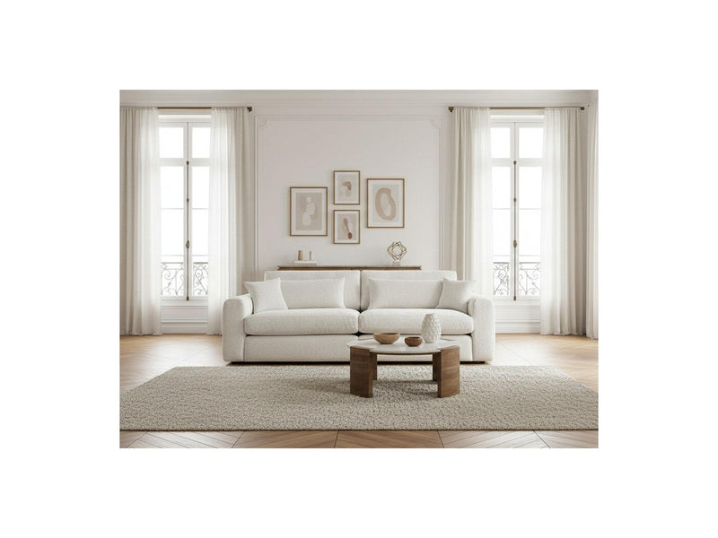 Canapé Droit Fixe 2 Places - Belmont - Tissu Bouclette