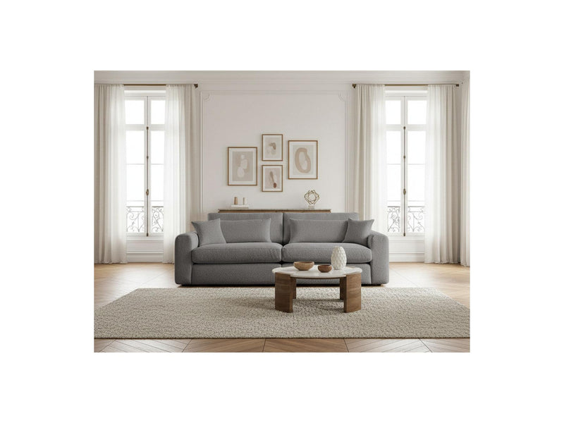 Canapé Droit Fixe 2 Places - Belmont - Tissu Bouclette