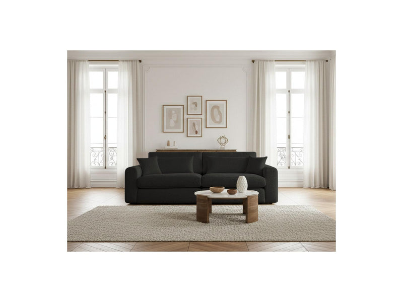 Canapé Droit Fixe 2 Places - Belmont - Tissu Bouclette