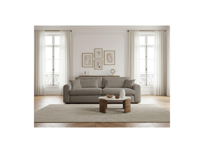 Canapé Droit Fixe 2 Places - Belmont - Tissu Bouclette