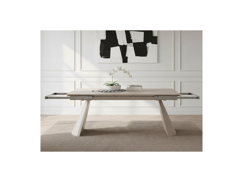 Table À Manger Extensible - Romeo - Plateau Pierre Effet Travertin