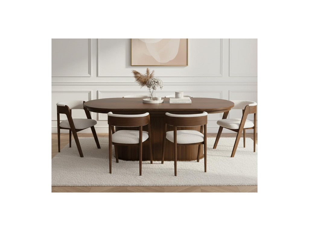 Malmousque - Mesa de comedor extensible de 210 a 270 cm en chapa de roble macizo