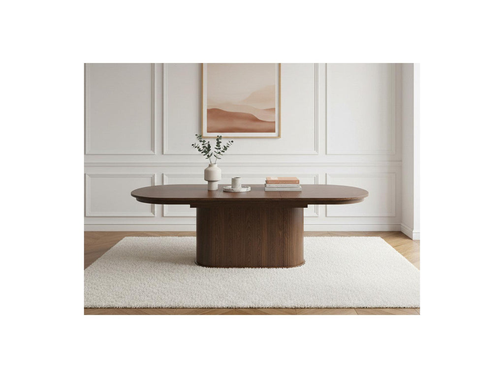 Malmousque - Mesa de comedor extensible de 210 a 270 cm en chapa de roble macizo