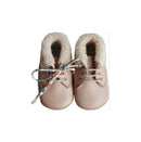 Chaussons Bébé Souples Fourrés Antidérapants Mini-Arthur - Cuir Rose Nude - Fille