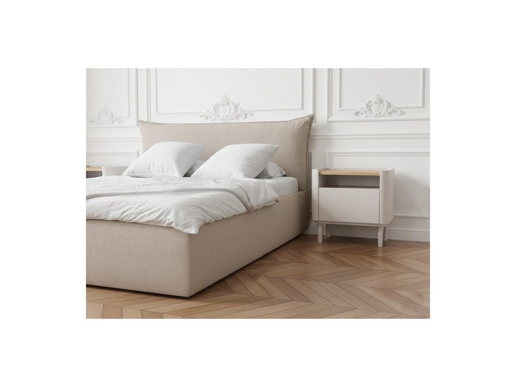 Anyra - Lote de 2 mesitas de noche 1 cajón - Patas de madera maciza