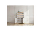 Anyra - 2-Door Display Cabinet H. 150 cm - Solid Wood Legs