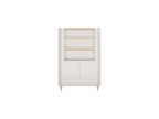 Anyra - 2-Door Display Cabinet H. 150 cm - Solid Wood Legs