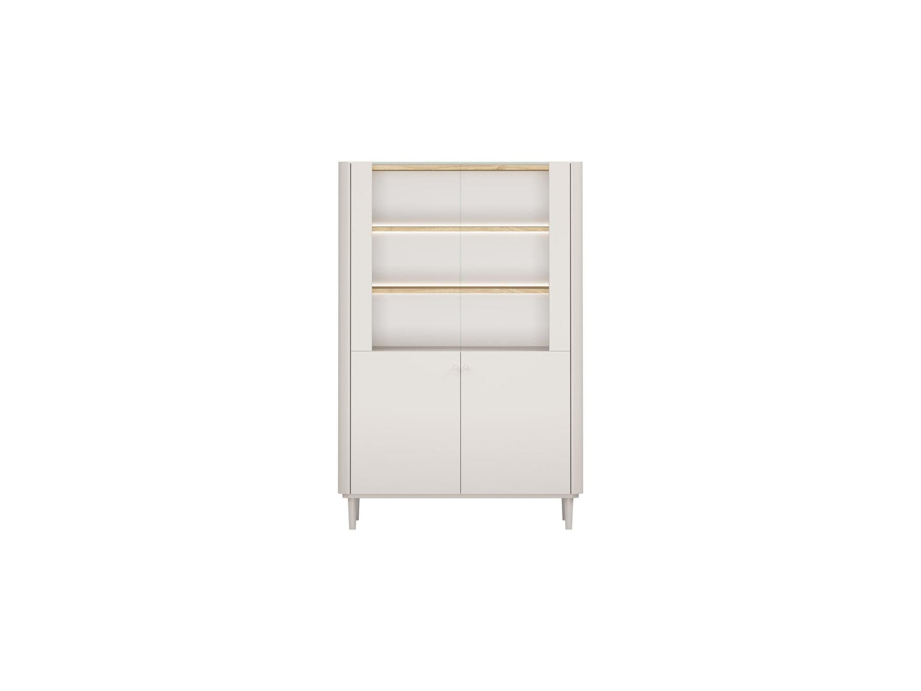 Anyra - 2-Door Display Cabinet H. 150 cm - Solid Wood Legs