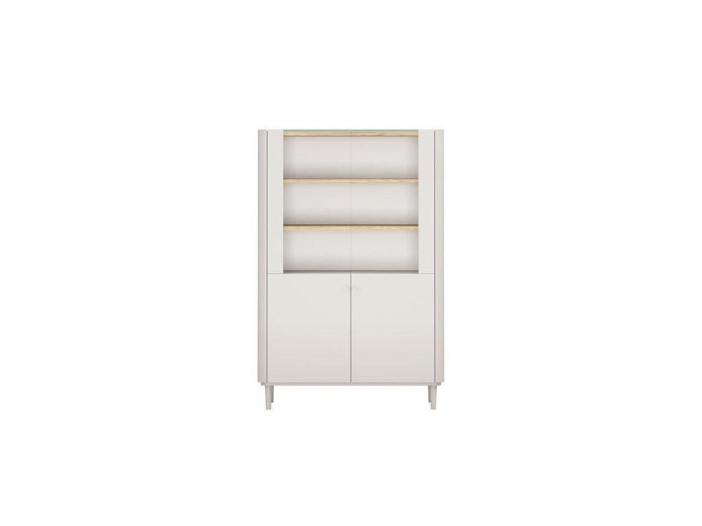 Anyra - 2-Door Display Cabinet H. 150 cm - Solid Wood Legs