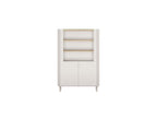 Anyra - 2-Door Display Cabinet H. 150 cm - Solid Wood Legs