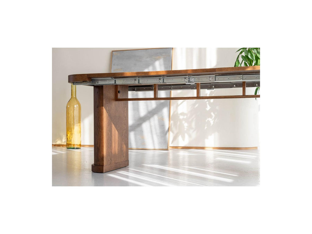Cassis - Ensemble Avec Console Extensible 43 À 187 Cm + 4 Chaises Borely - Placage Chêne Massif Et Tissu Bouclette