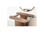 Cassis - Ensemble Avec Console Extensible 43 À 187 Cm + 4 Chaises Borely - Placage Chêne Massif Et Tissu Bouclette