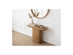 Cassis - Ensemble Avec Console Extensible 43 À 187 Cm + 4 Chaises Borely - Placage Chêne Massif Et Tissu Bouclette