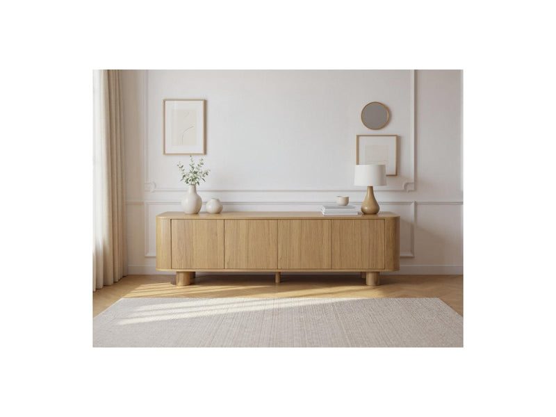 Malo - Mueble para TV de 4 puertas - Chapa de roble macizo
