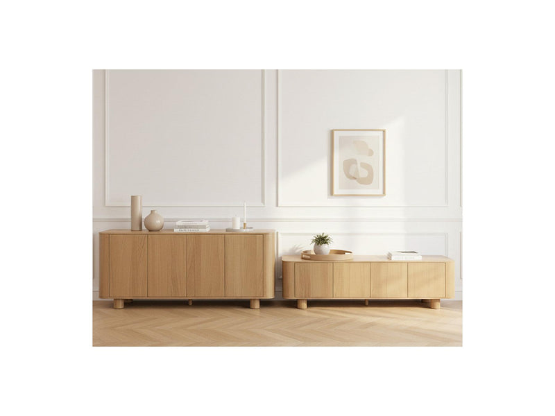 Conjunto Con Aparador + Mueble TV - Malo - Chapa De Roble Macizo