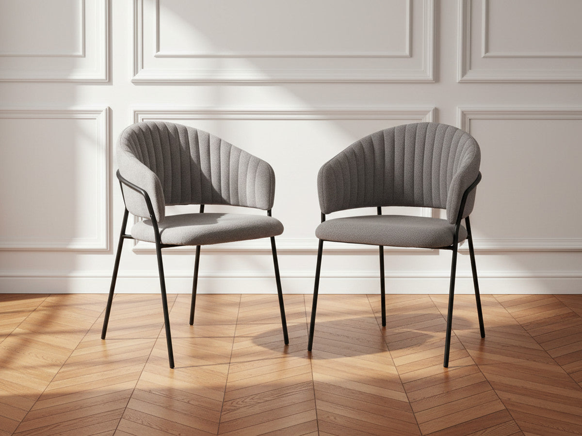 Lou - Lot De 2 Chaises - Tissu Texturé
