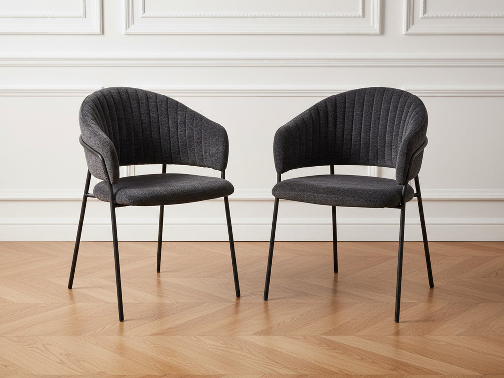 Lou - Lot De 2 Chaises - Tissu Texturé